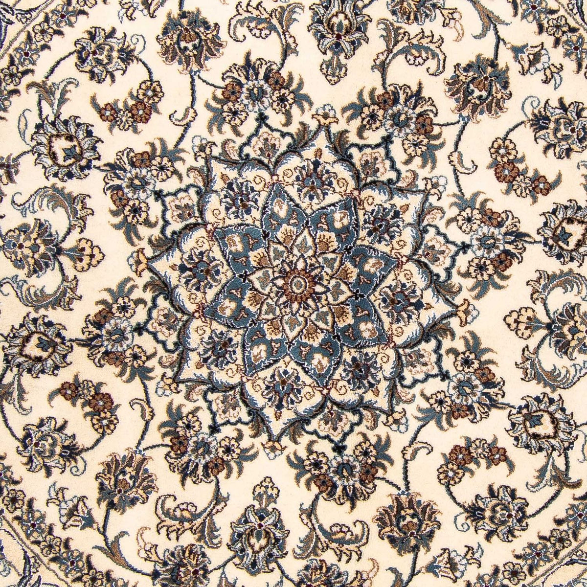 Tapis persan - Nain ronde  - 200 x 200 cm - beige