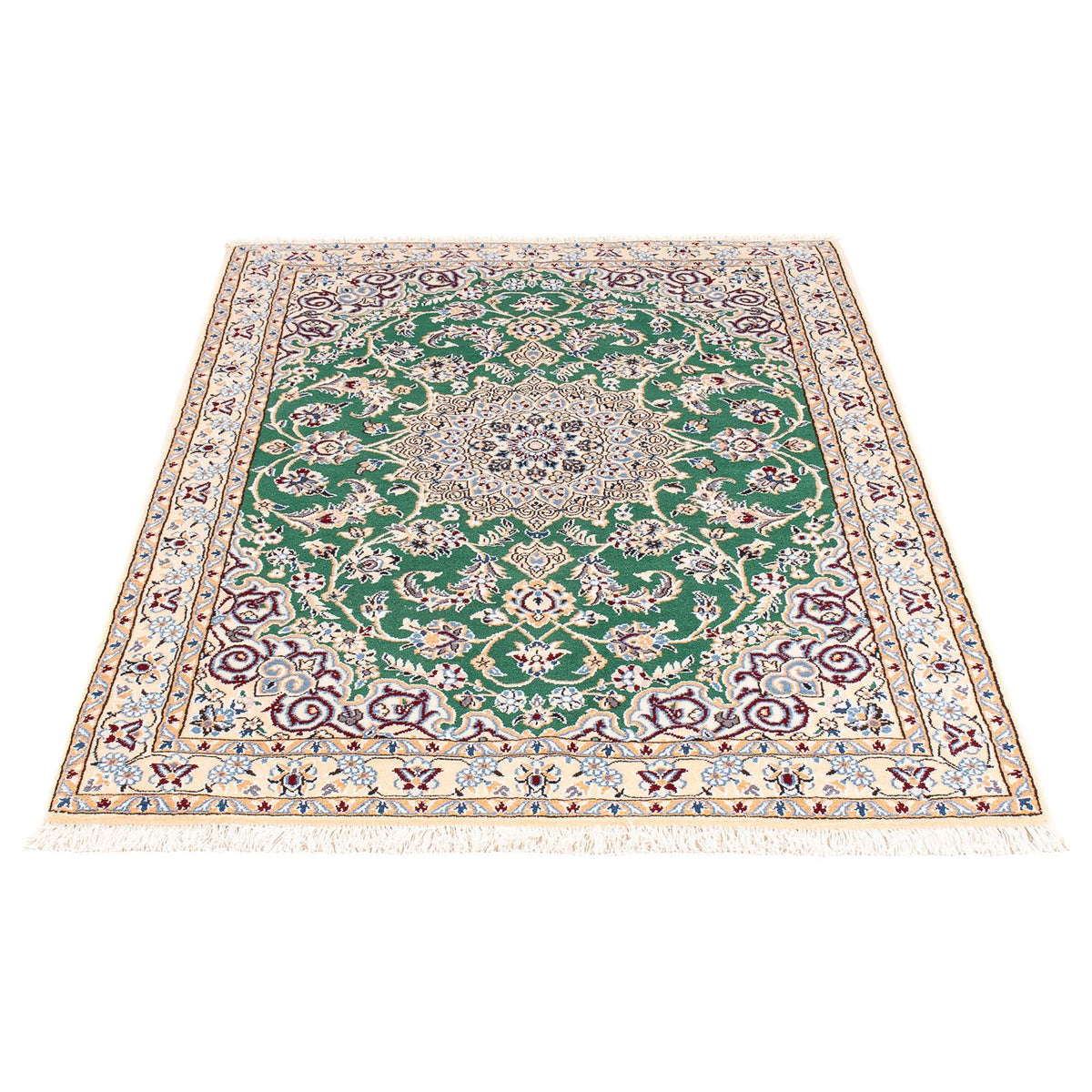 Tapis persan - Nain - Royal - 148 x 101 cm - vert foncé
