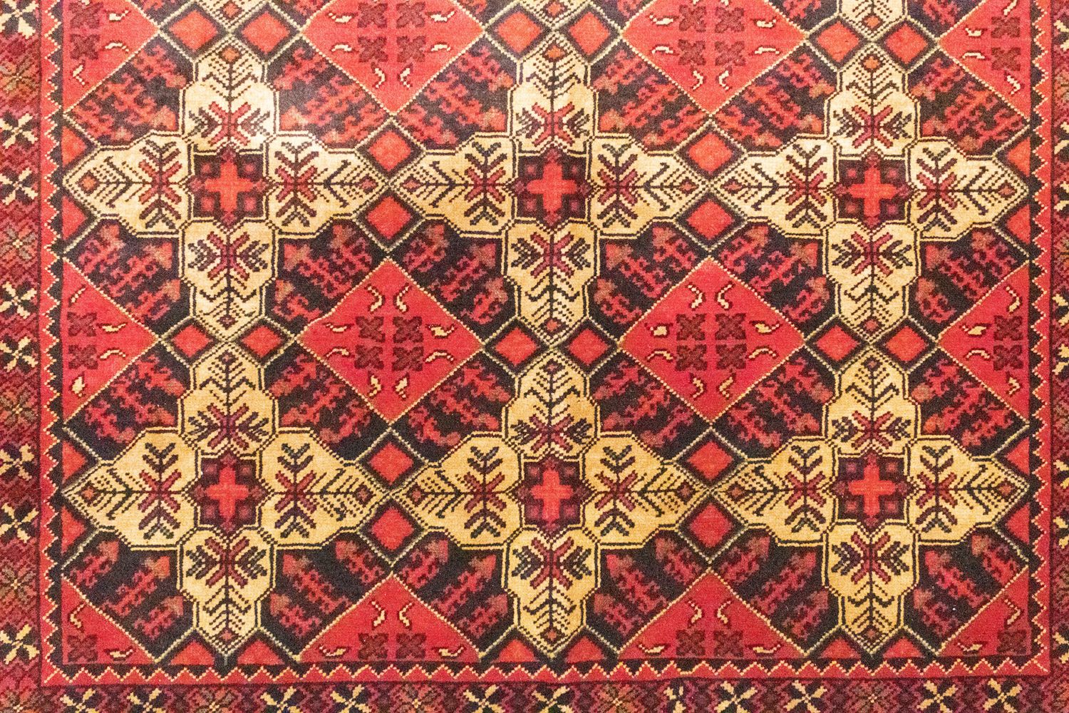 Tapis afghan - 202 x 152 cm - rouge