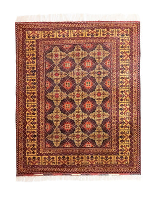 Tapis afghan - 195 x 153 cm - marron