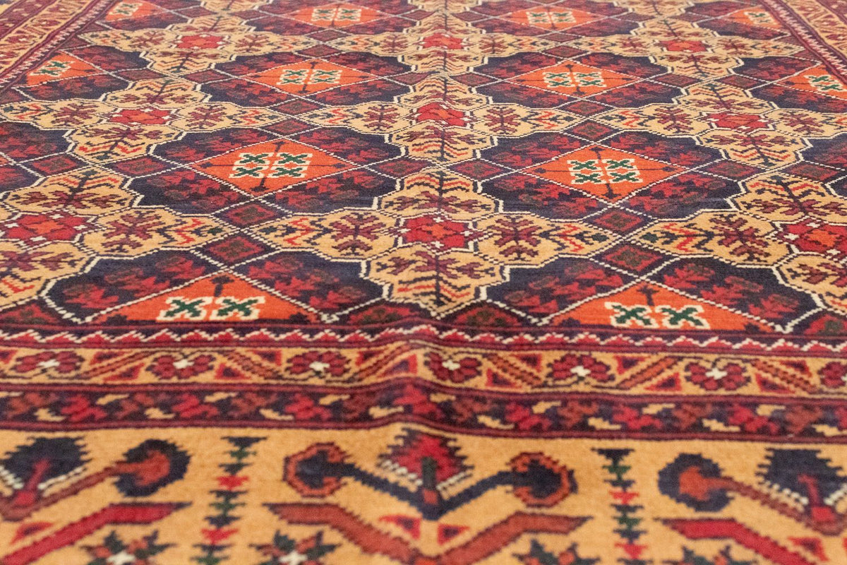 Tapis afghan - 195 x 153 cm - marron