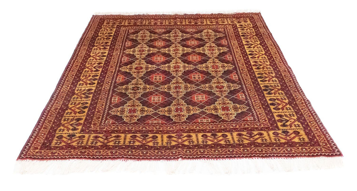 Tapis afghan - 195 x 153 cm - marron