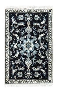 Tapis persan - Nain - 131 x 90 cm - bleu foncé