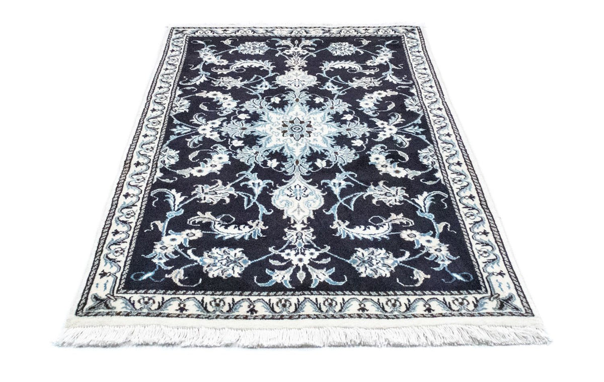 Tapis persan - Nain - 131 x 90 cm - bleu foncé