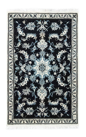 Tapis persan - Nain - 136 x 90 cm - bleu foncé