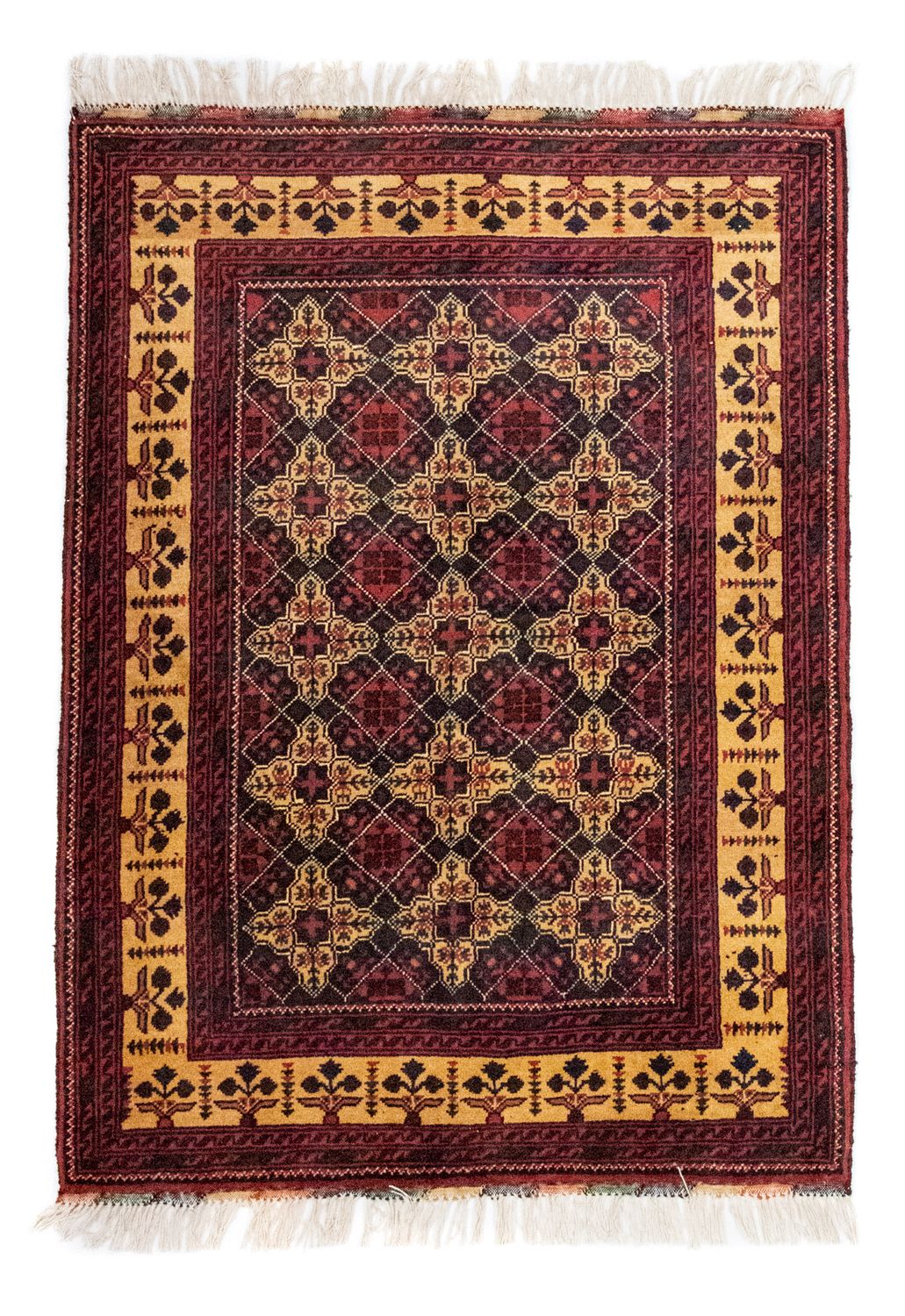 Tapis afghan - 143 x 105 cm - bleu