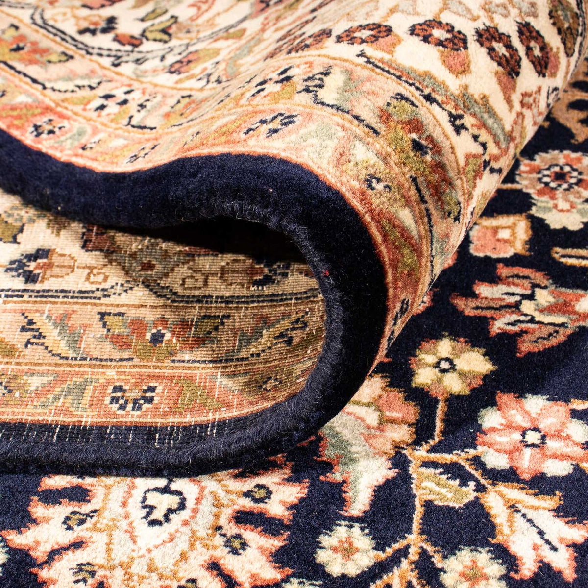 Tapis oriental - Keshan - Indus - 312 x 201 cm - bleu foncé