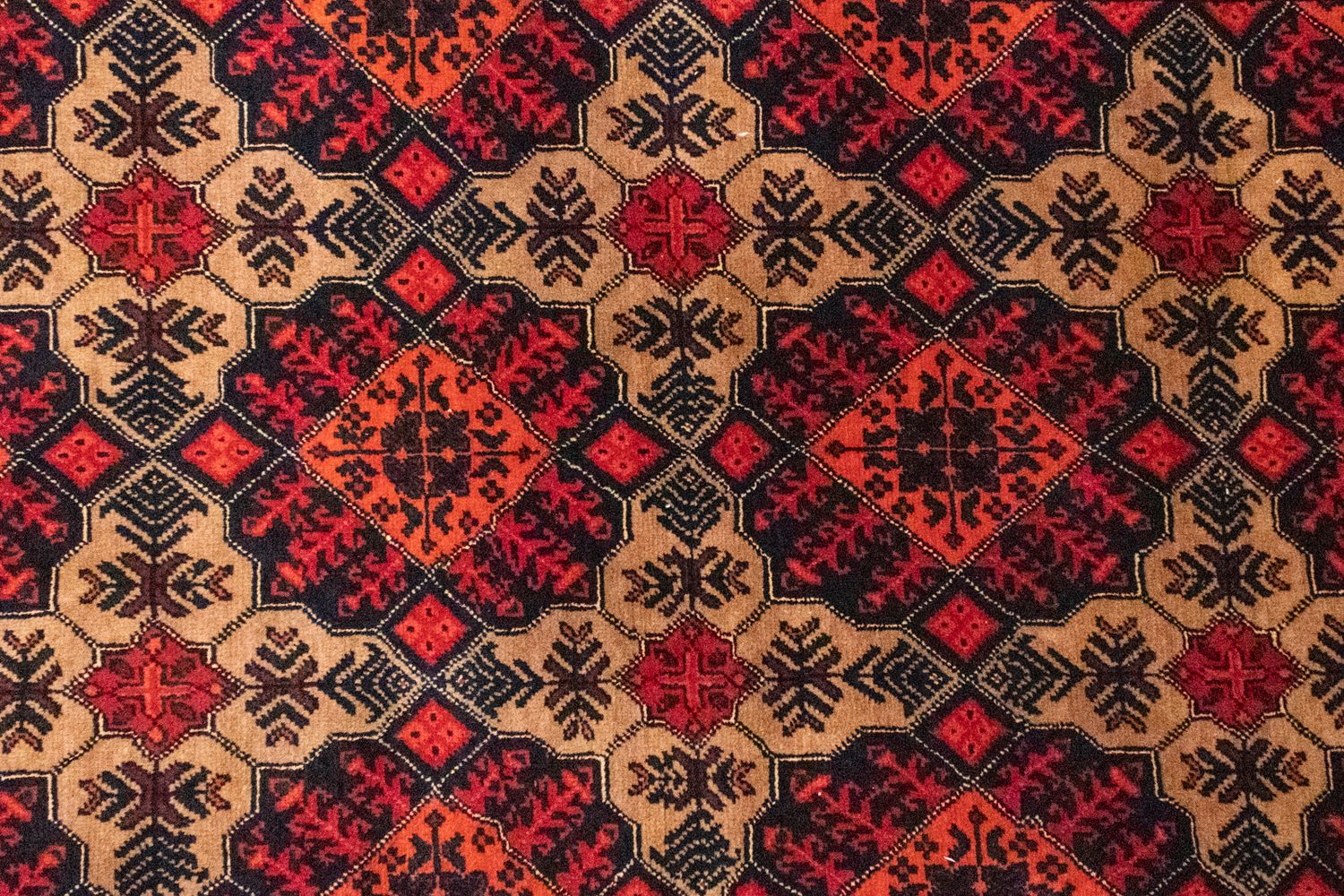 Tapis afghan - 144 x 98 cm - marron