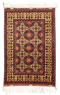 Tapis afghan - 150 x 100 cm - bleu