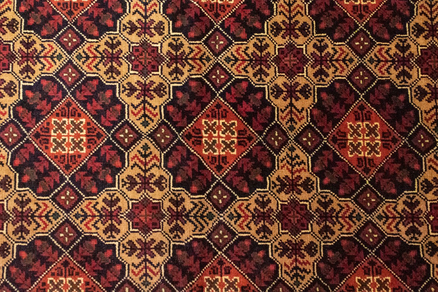 Tapis afghan - 150 x 100 cm - bleu