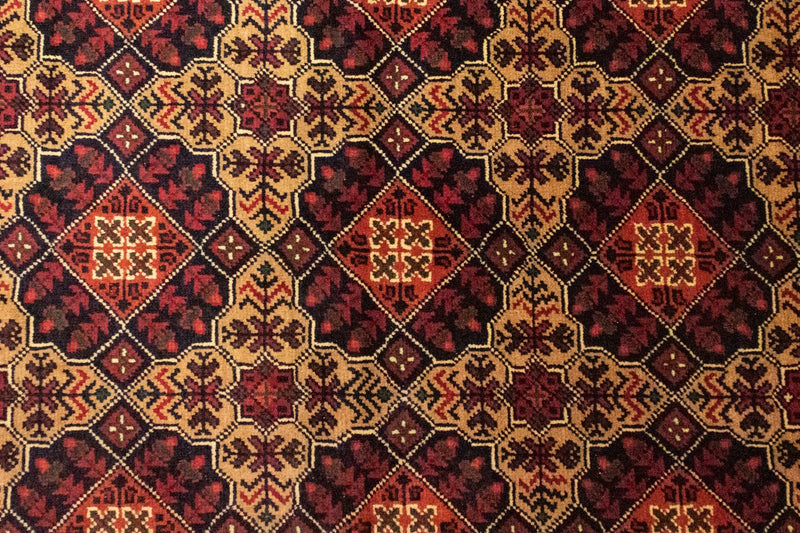 Tapis afghan - 150 x 100 cm - bleu