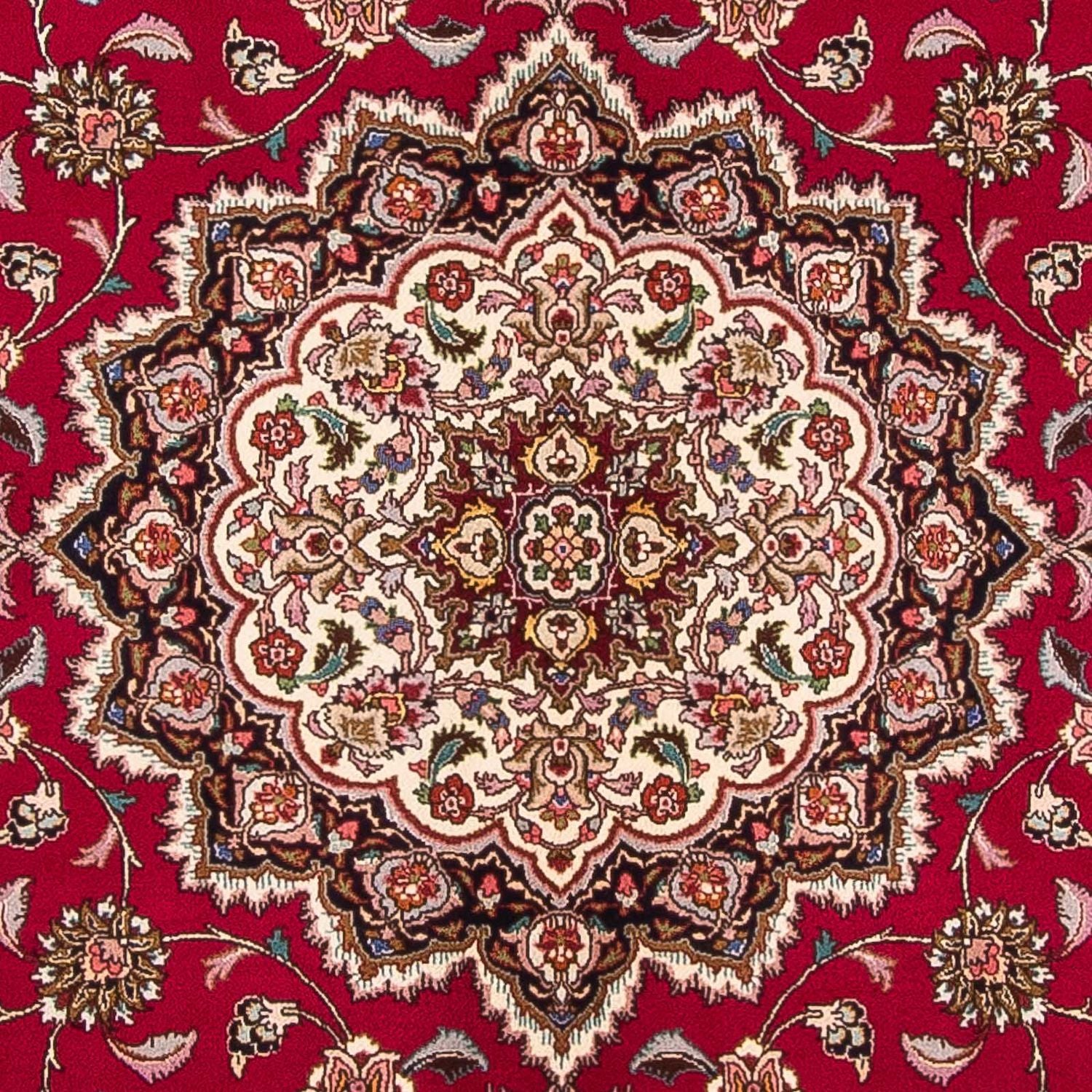 Tapis persan - Tabriz - Royal carré  - 246 x 245 cm - rouge foncé
