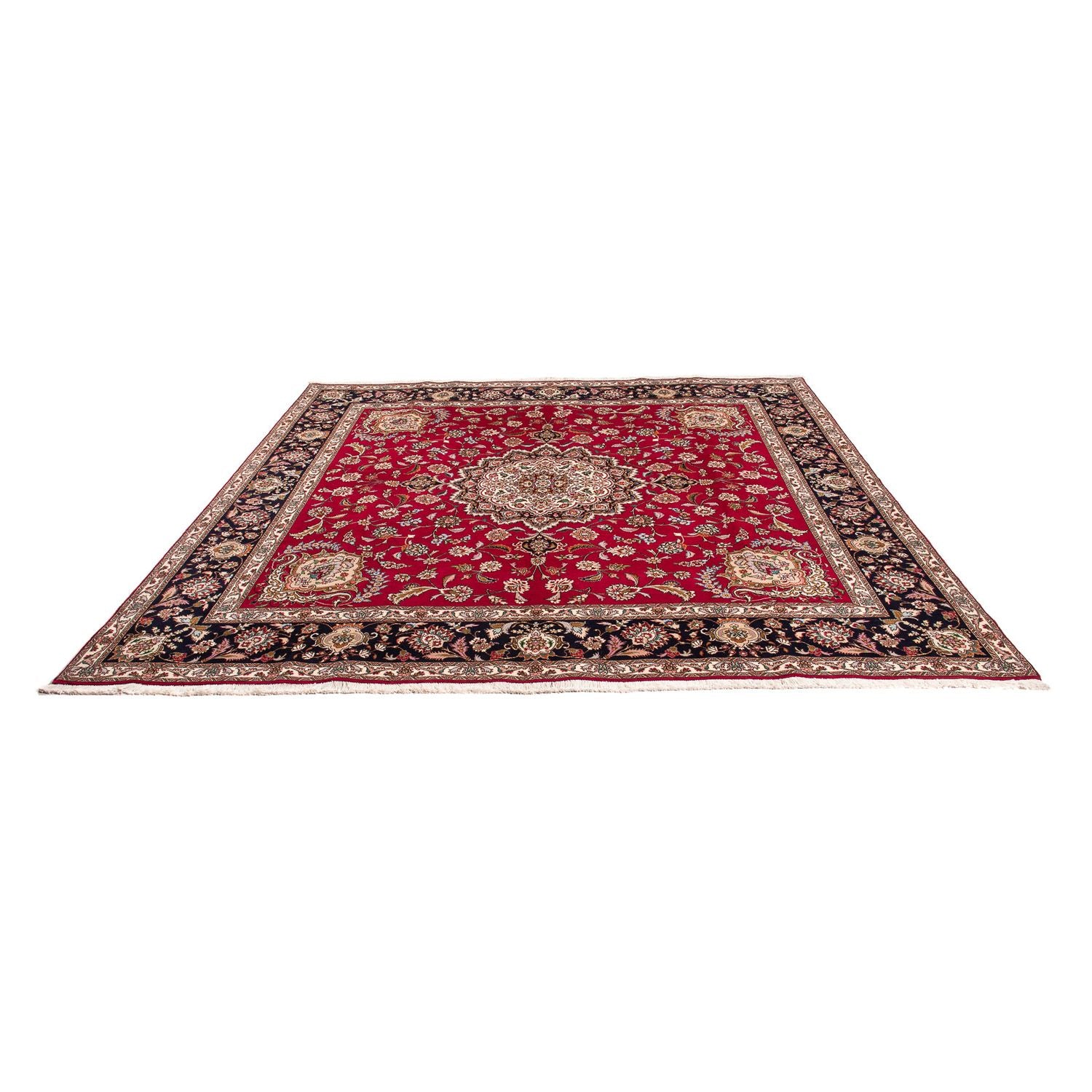 Tapis persan - Tabriz - Royal carré  - 246 x 245 cm - rouge foncé