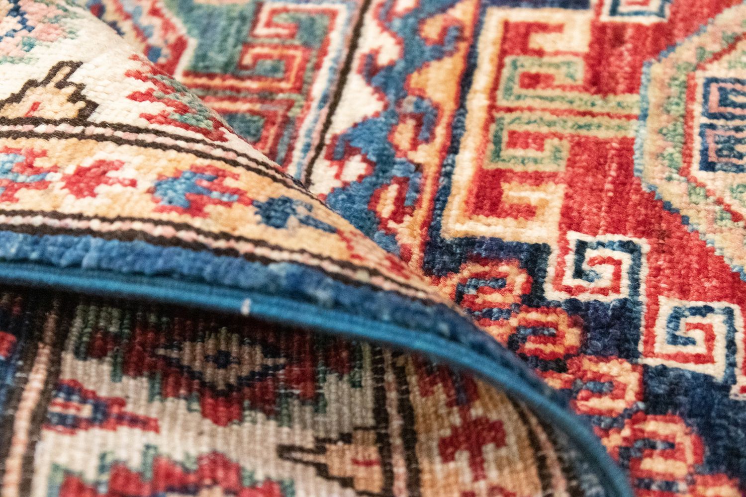 Tapis Ziegler - Kazak - 123 x 82 cm - bleu