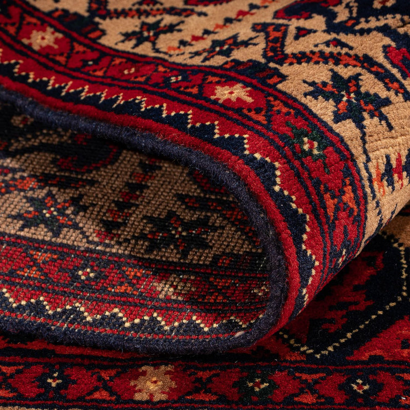 Tapis afghan - 144 x 98 cm - rouge foncé