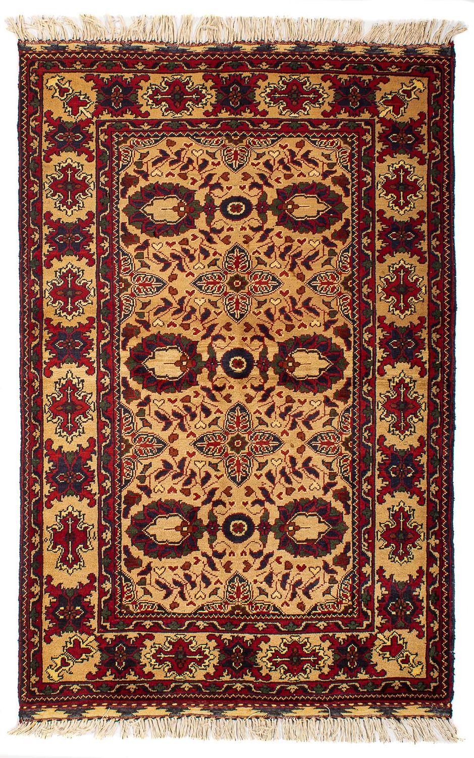 Tapis afghan - 156 x 101 cm - beige