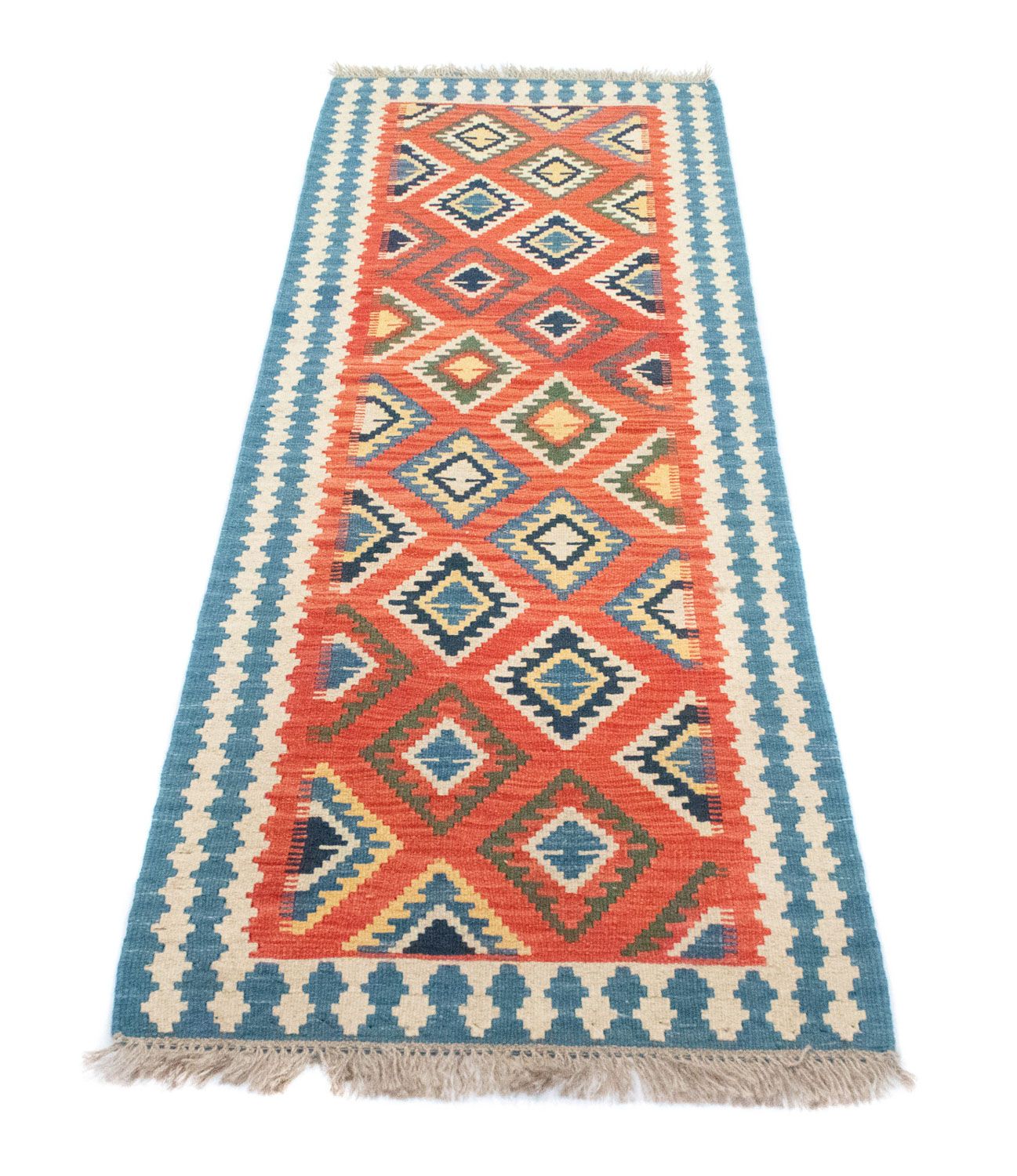 Tapis de couloir Tapis Kelim - Oriental - 202 x 70 cm - orange