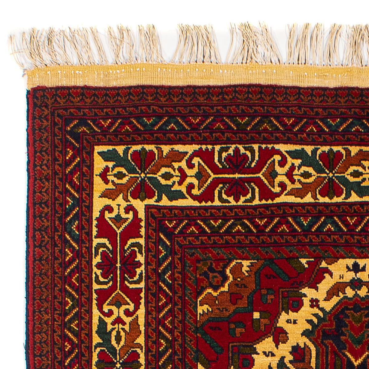 Tapis afghan - 145 x 93 cm - rouge foncé