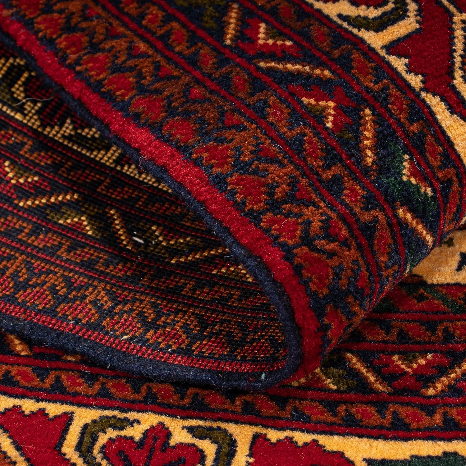 Tapis afghan - 145 x 93 cm - rouge foncé