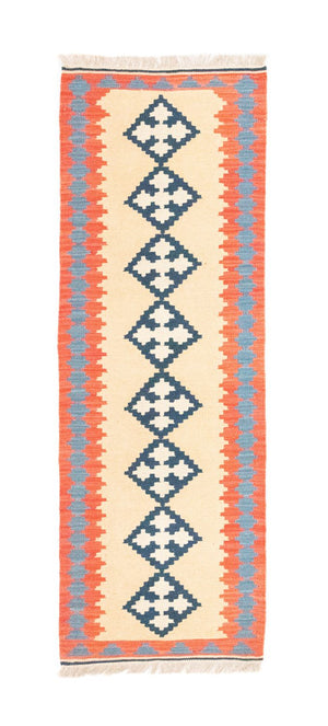Tapis de couloir Tapis Kelim - Oriental - 205 x 60 cm - beige