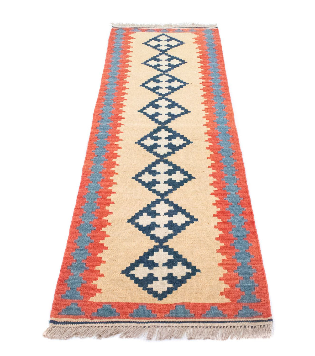 Tapis de couloir Tapis Kelim - Oriental - 205 x 60 cm - beige