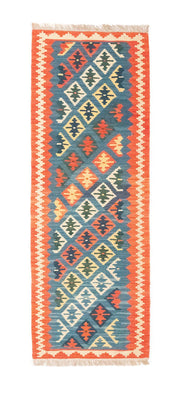 Tapis de couloir Tapis Kelim - Oriental - 198 x 64 cm - bleu