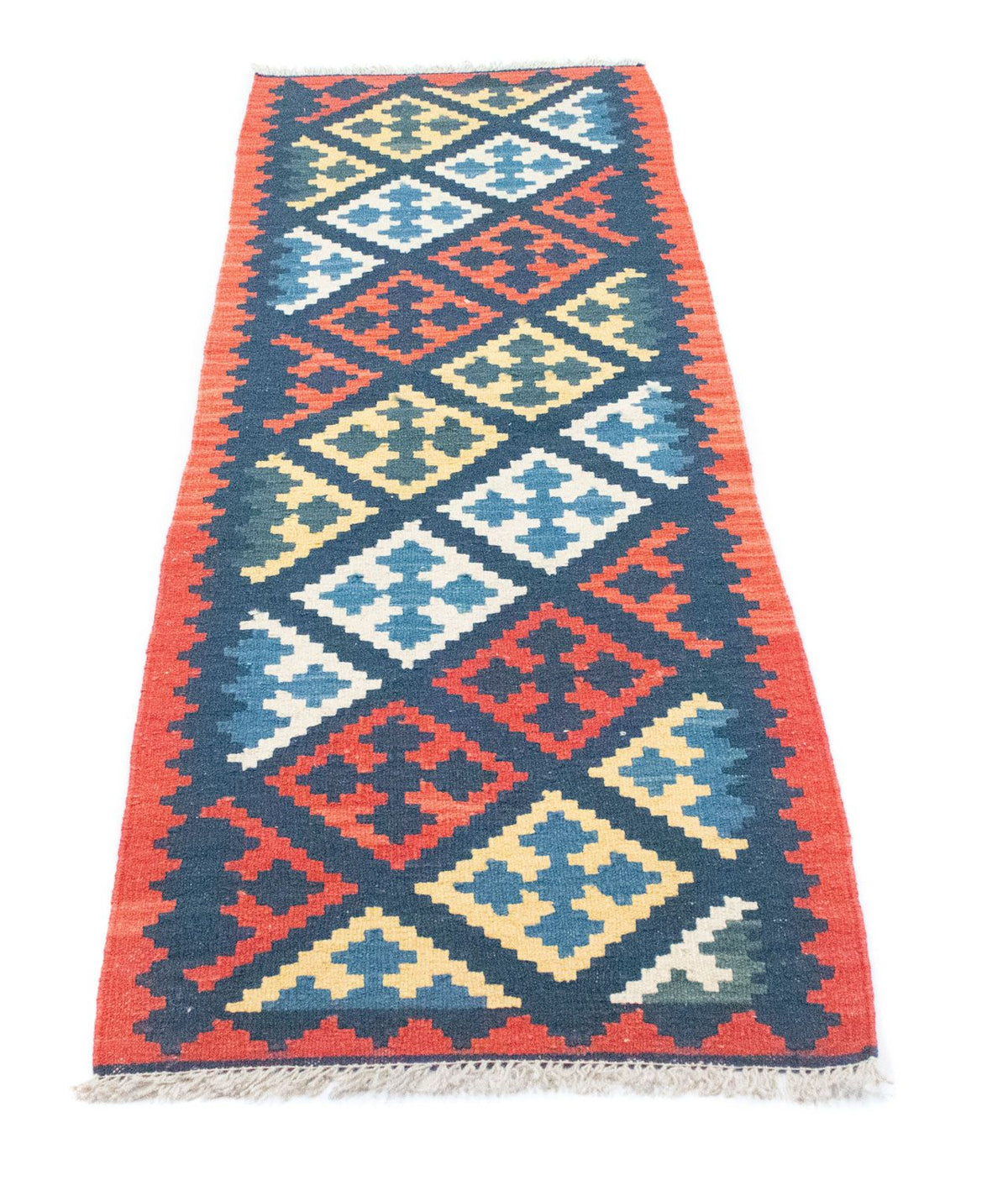 Tapis de couloir Tapis Kelim - Oriental - 204 x 70 cm - bleu