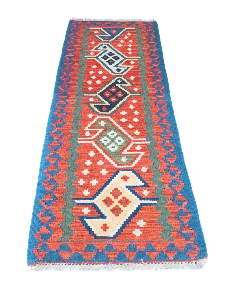 Tapis de couloir Tapis Kelim - Oriental - 194 x 64 cm - orange