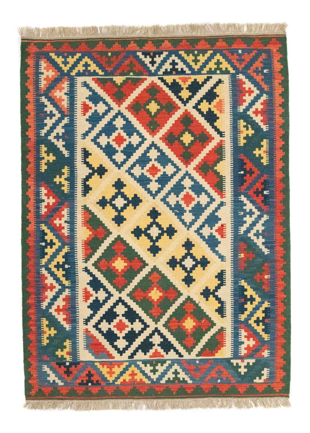 Tapis Kelim - Oriental - 200 x 147 cm - bleu