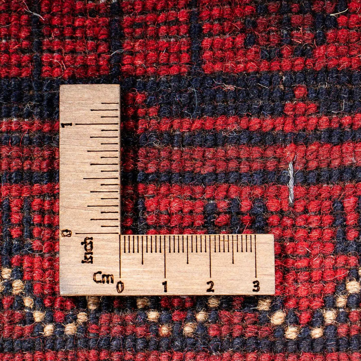 Tapis de couloir Tapis afghan - Kunduz - 298 x 79 cm - rouge foncé