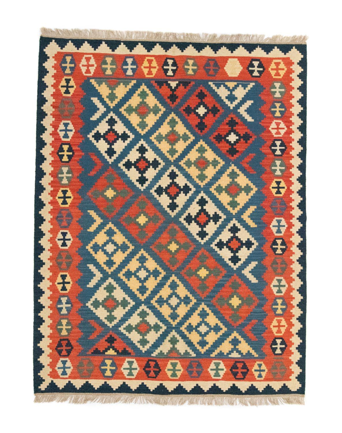 Tapis Kelim - Oriental - 200 x 155 cm - bleu