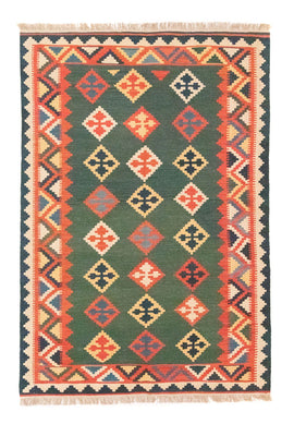 Tapis Kelim - Oriental - 217 x 148 cm - vert