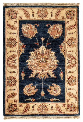 Tapis Ziegler - 95 x 59 cm - bleu foncé