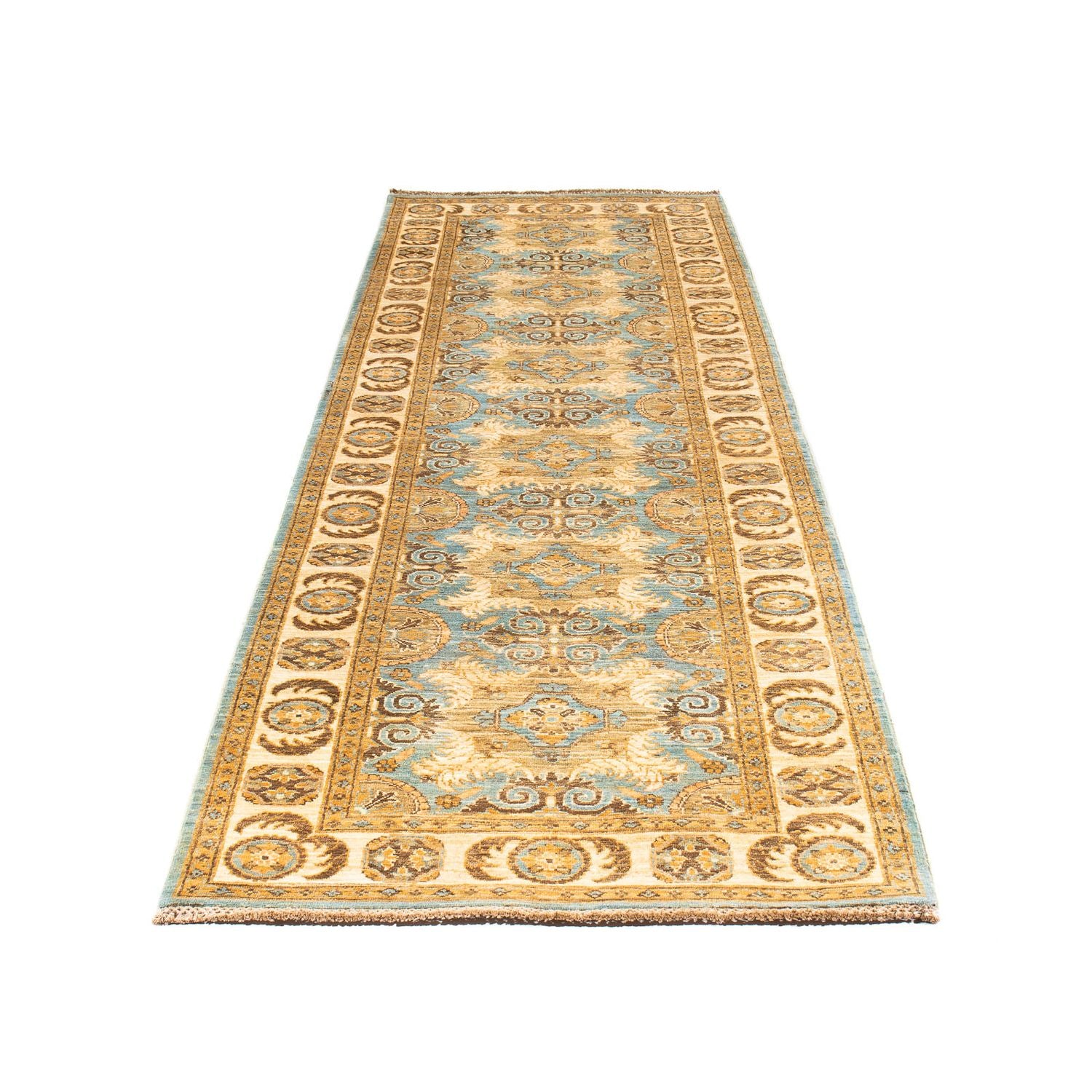Tapis de couloir Tapis Ziegler - Ariana - 298 x 89 cm - bleu clair