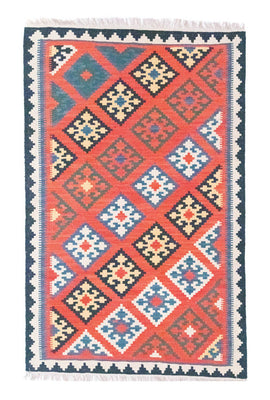 Tapis Kelim - Oriental - 188 x 123 cm - orange