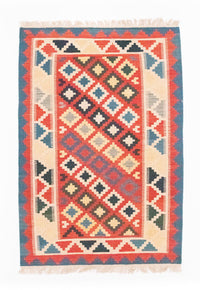 Tapis Kelim - Oriental - 150 x 100 cm - rouge