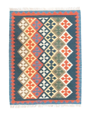 Tapis Kelim - Oriental - 144 x 110 cm - bleu