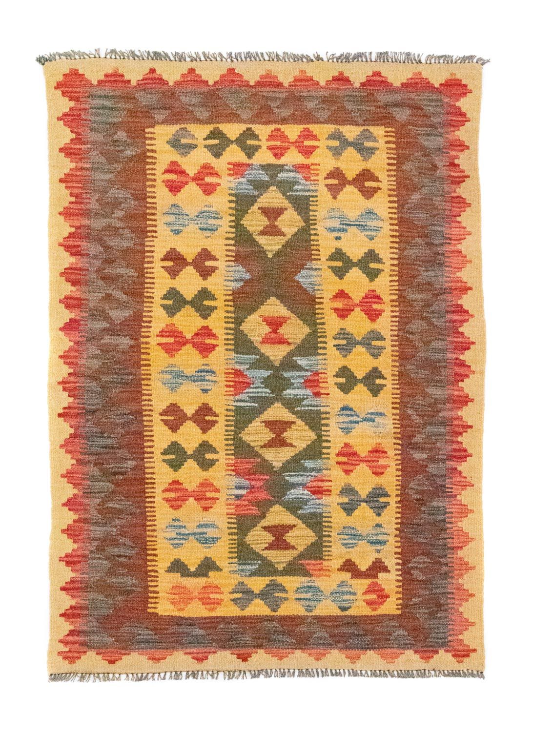 Tapis Kelim - Oriental - 149 x 98 cm - jaune