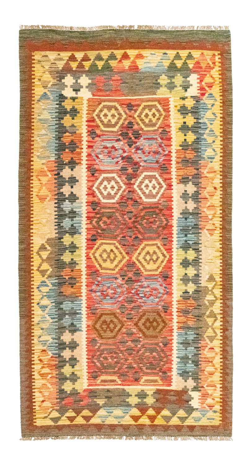 Tapis de couloir Tapis Kelim - Oriental - 197 x 100 cm - orange