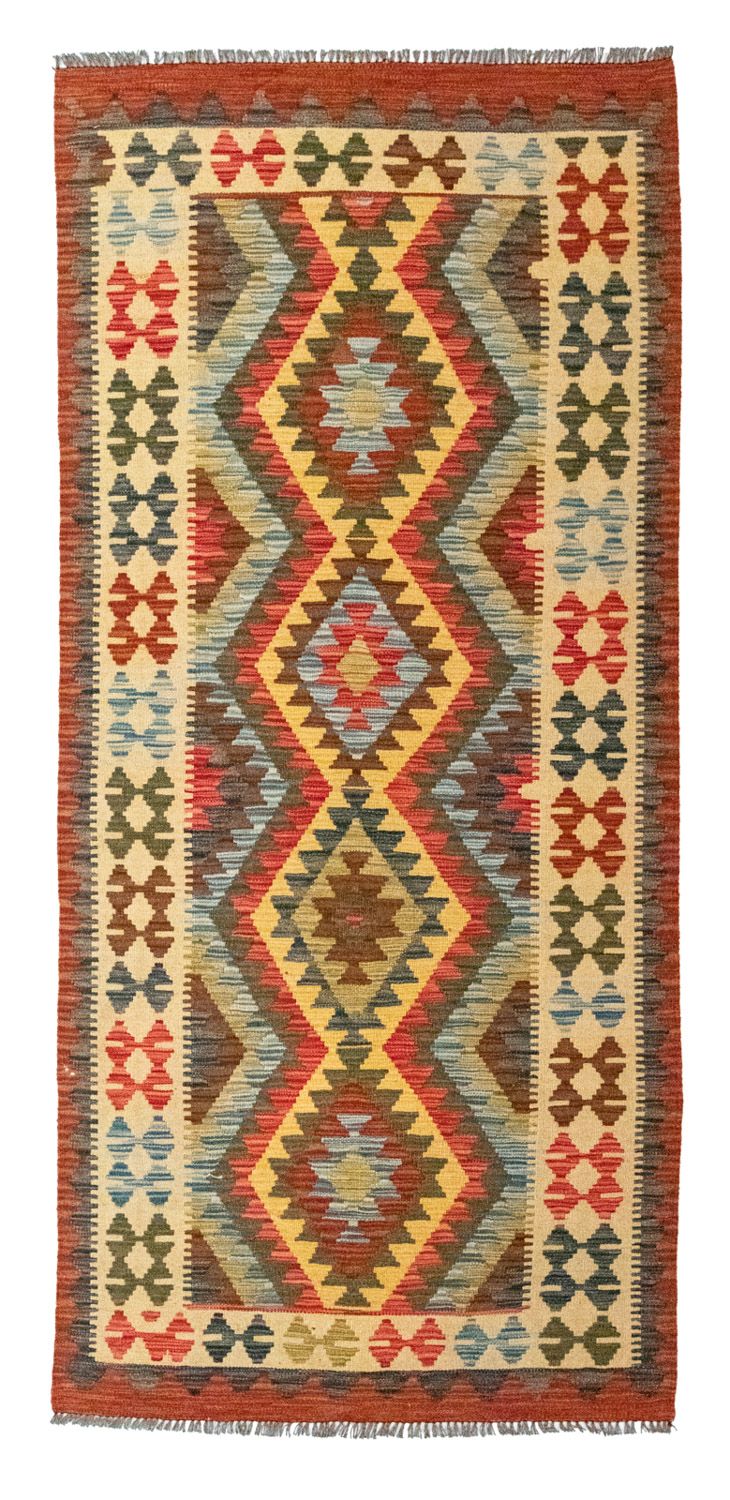 Tapis de couloir Tapis Kelim - Oriental - 209 x 95 cm - beige