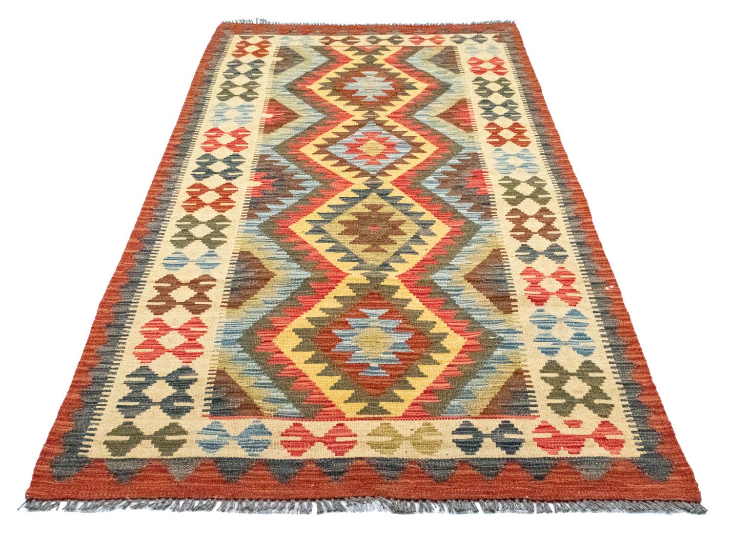 Tapis de couloir Tapis Kelim - Oriental - 209 x 95 cm - beige