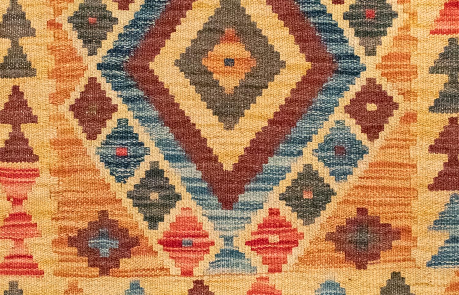 Tapis Kelim - Oriental - 127 x 86 cm - jaune