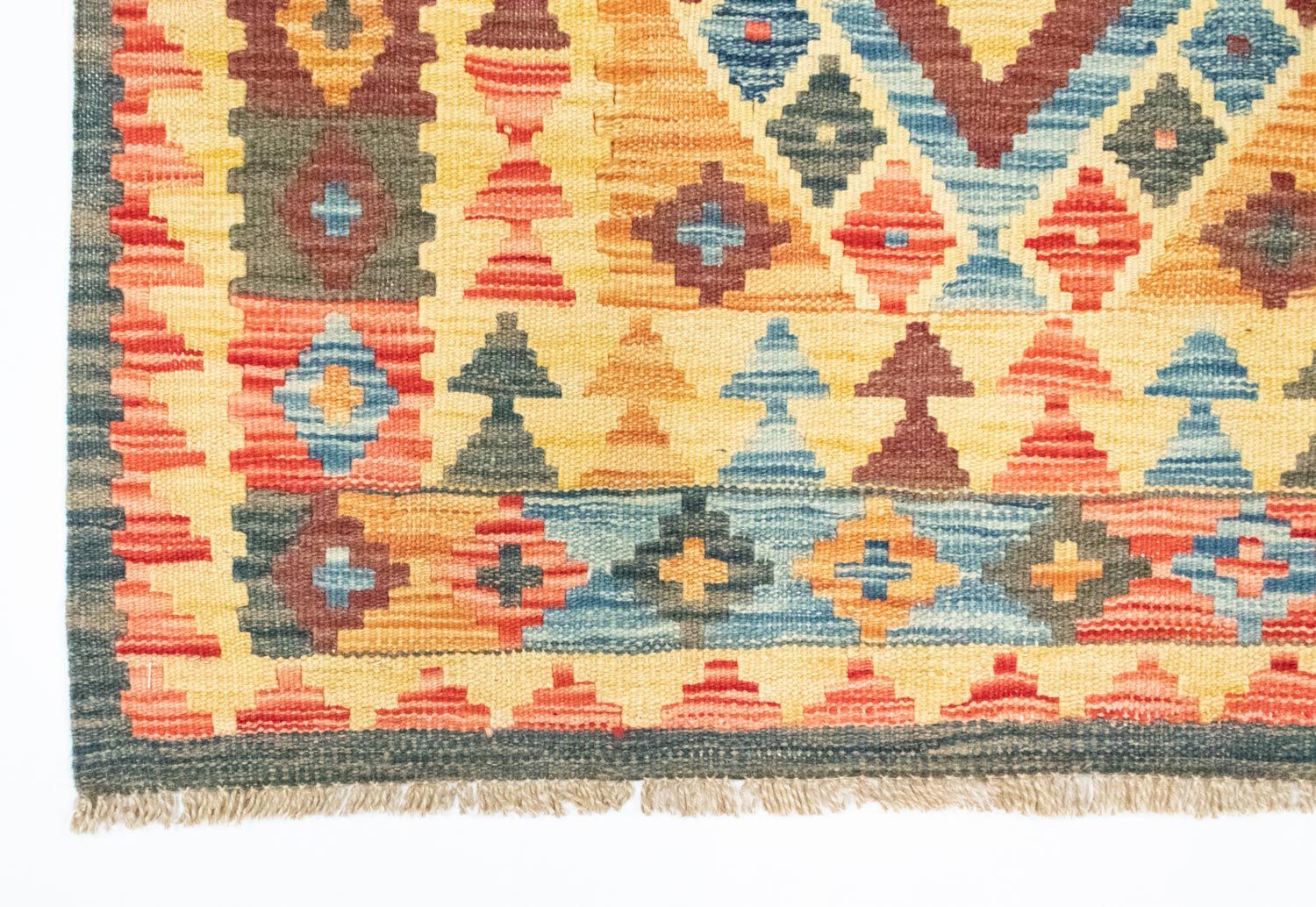 Tapis Kelim - Oriental - 127 x 86 cm - jaune