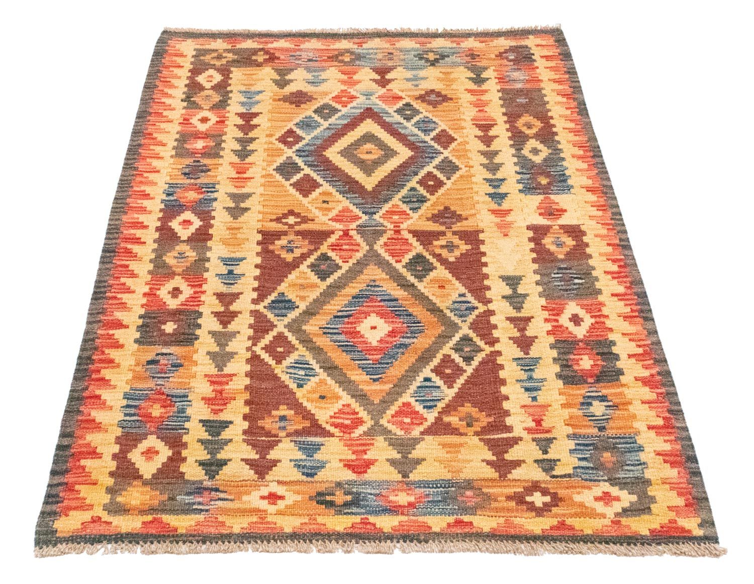 Tapis Kelim - Oriental - 127 x 86 cm - jaune