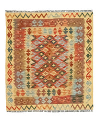 Tapis Kelim - Oriental carré  - 115 x 106 cm - multicolore