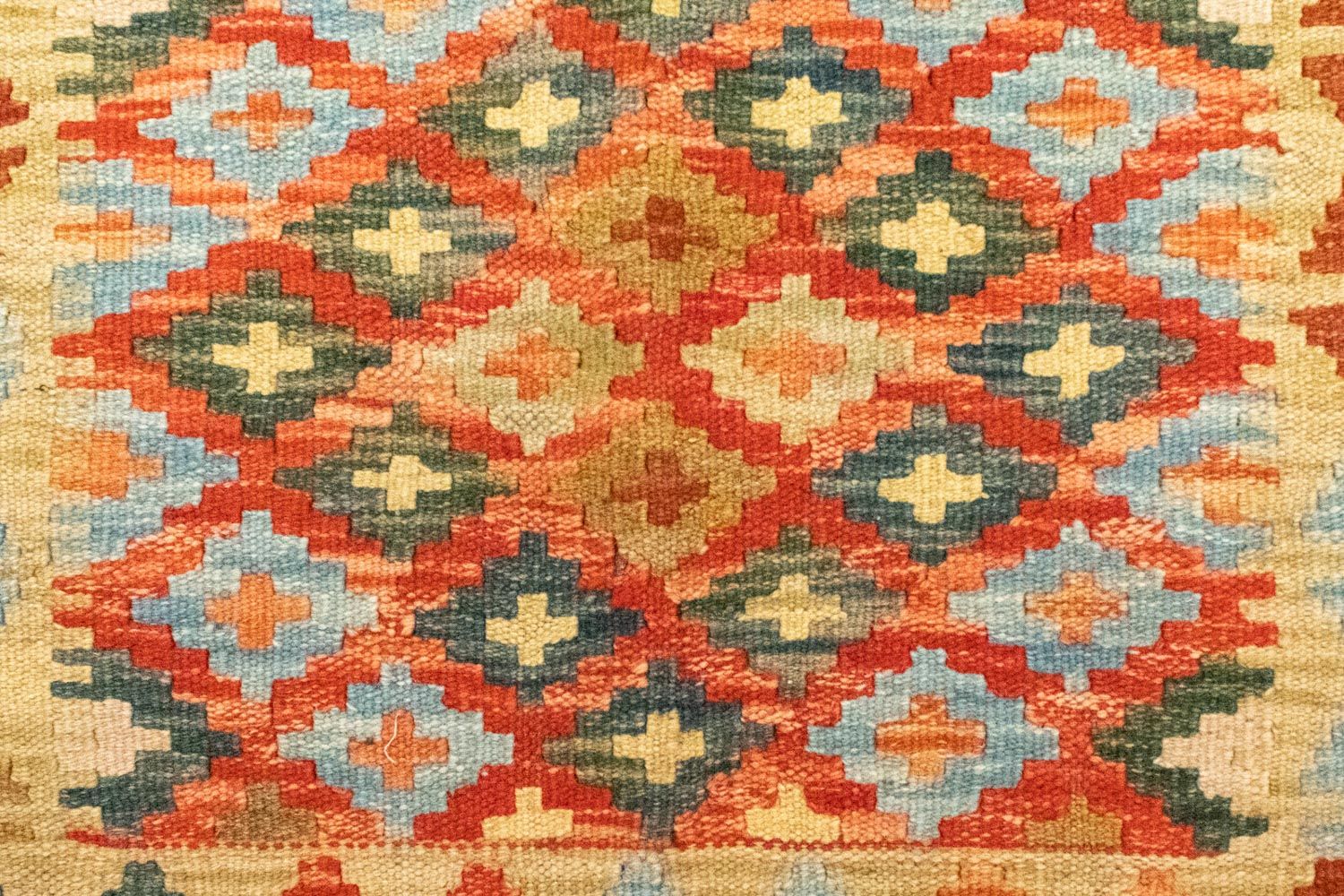 Tapis Kelim - Oriental carré  - 115 x 106 cm - multicolore