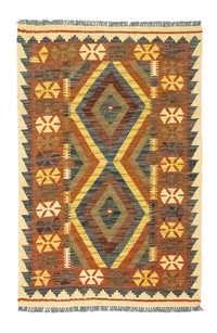 Tapis Kelim - Oriental - 127 x 83 cm - marron