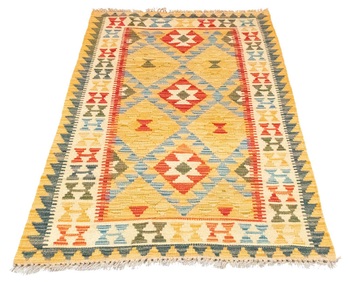 Tapis Kelim - Oriental - 131 x 82 cm - jaune
