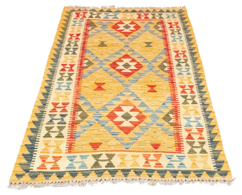 Tapis Kelim - Oriental - 131 x 82 cm - jaune
