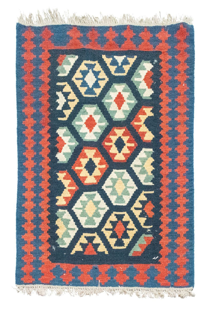 Tapis Kelim - Oriental - 122 x 82 cm - bleu